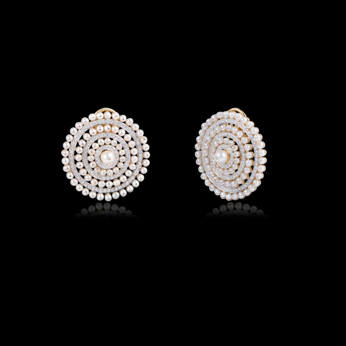 Coupe Pearl Diamond Earrings