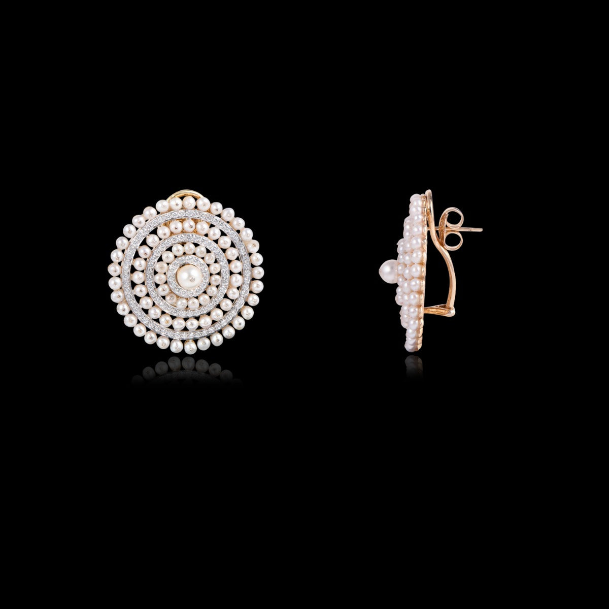 Coupe Pearl Diamond Earrings