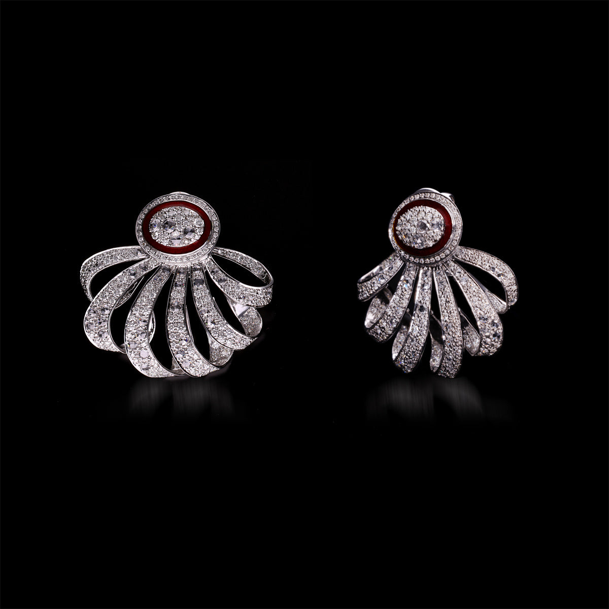 Ribbon Diamond Earrings