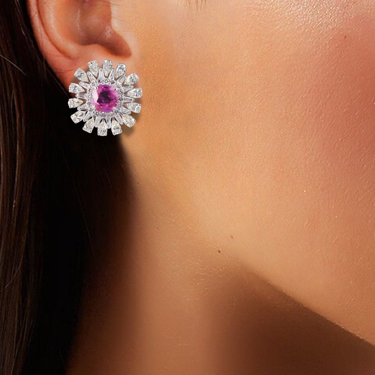 Semi Bloom Diamond Earrings