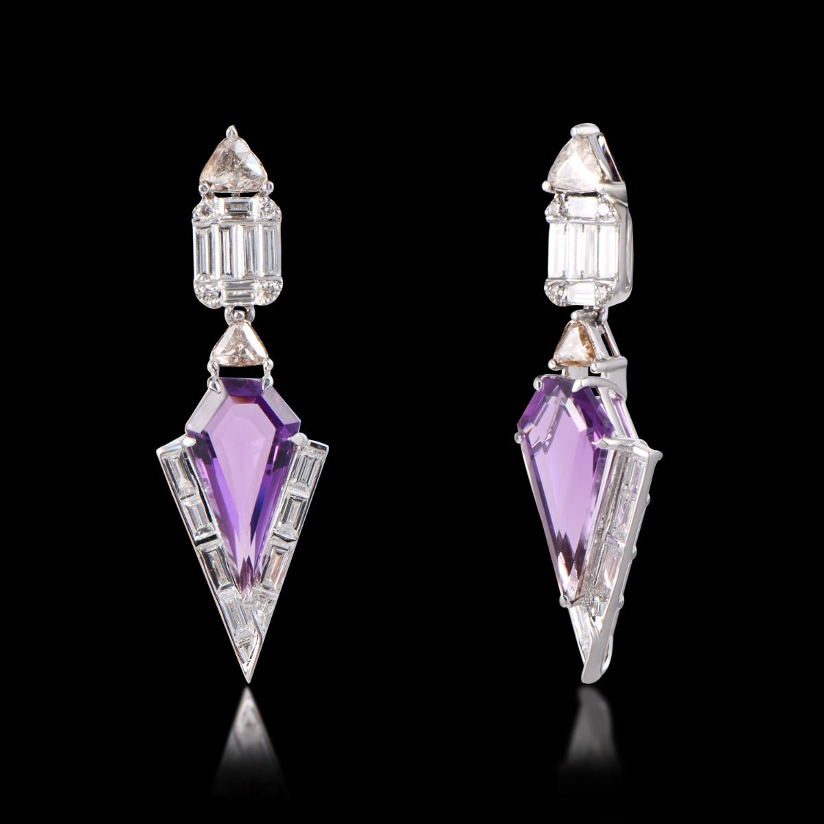 Trapeze Diamond Earrings
