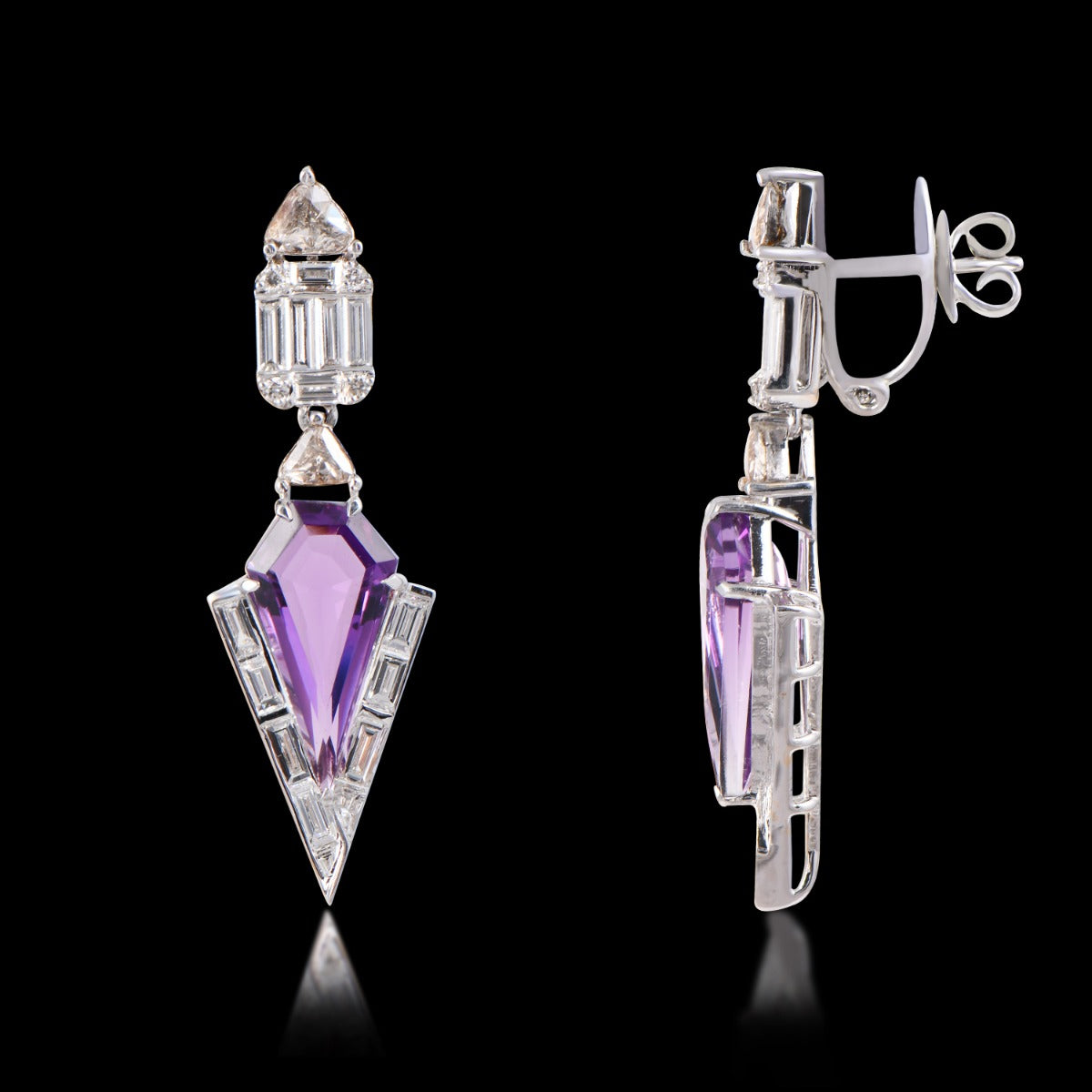 Trapeze Diamond Earrings