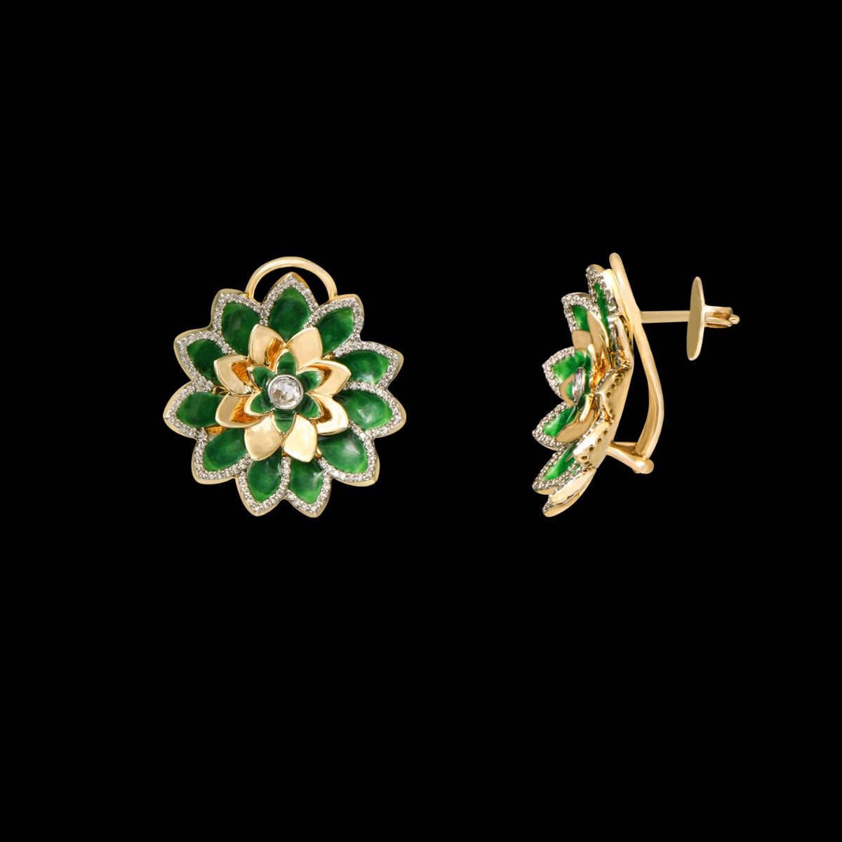 Verdant Bloom Diamond Earrings