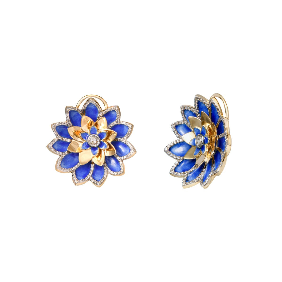 Regal Lotus Diamond Earrings