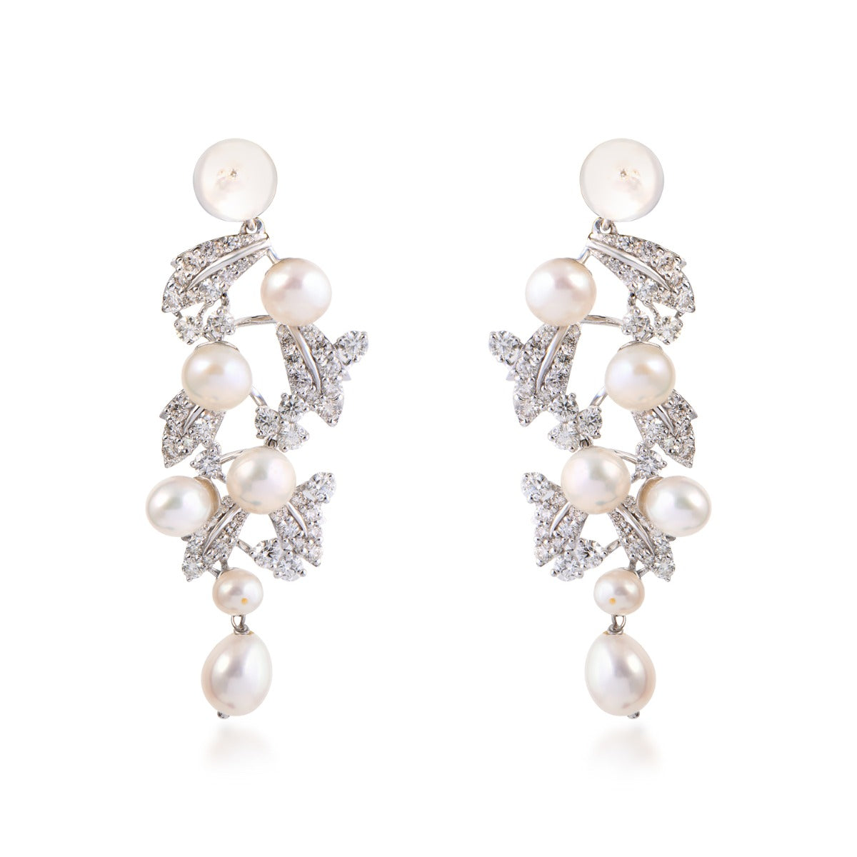 Valley Of Pearl Diamond Earrings