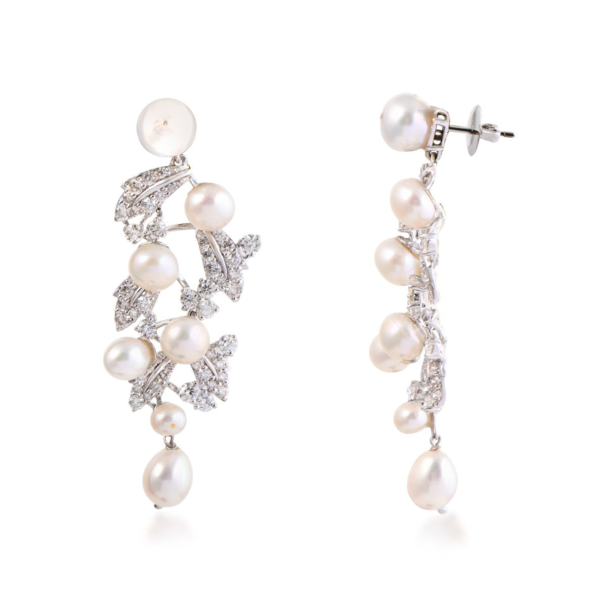 Valley Of Pearl Diamond Earrings