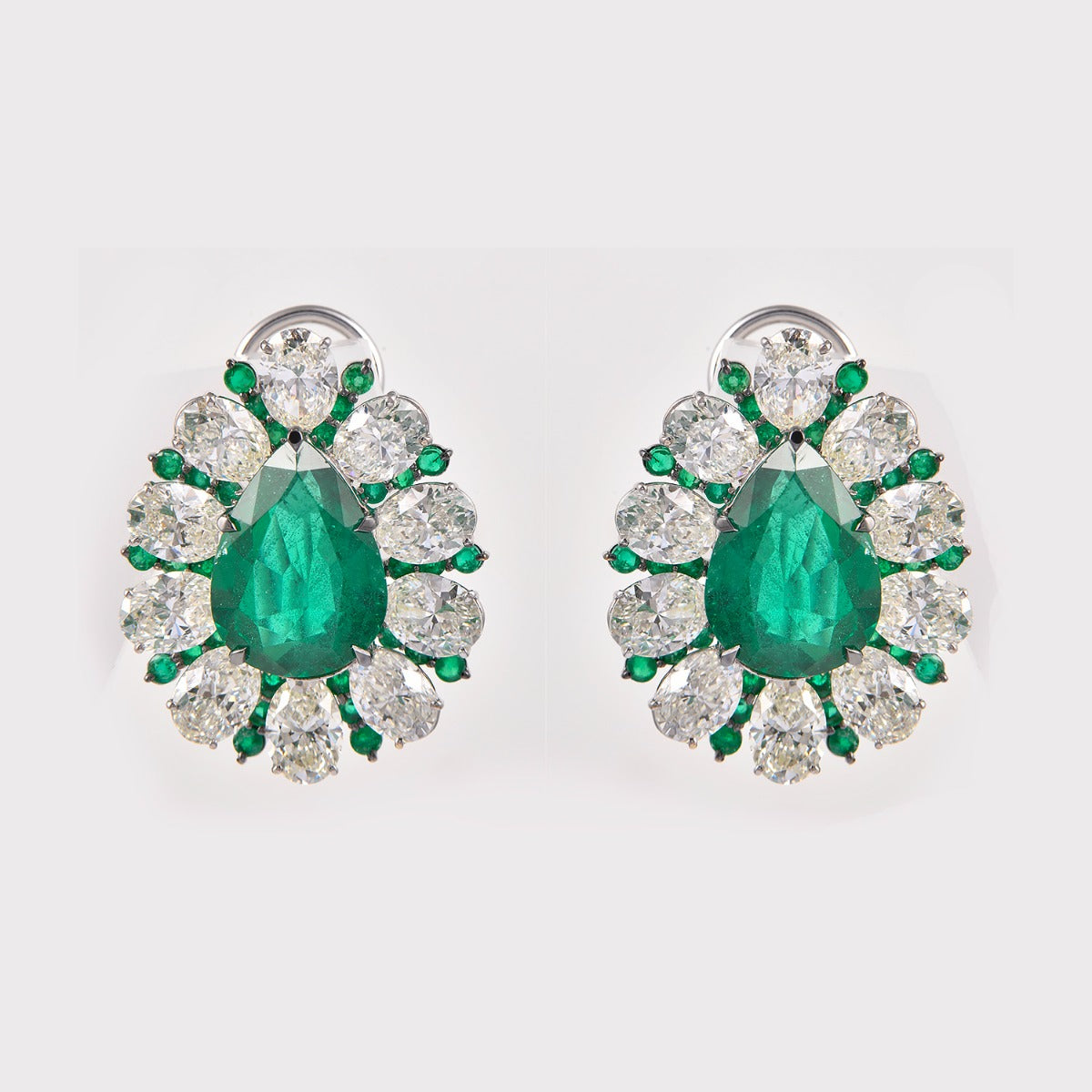 Charming Emerald Diamond Earrings