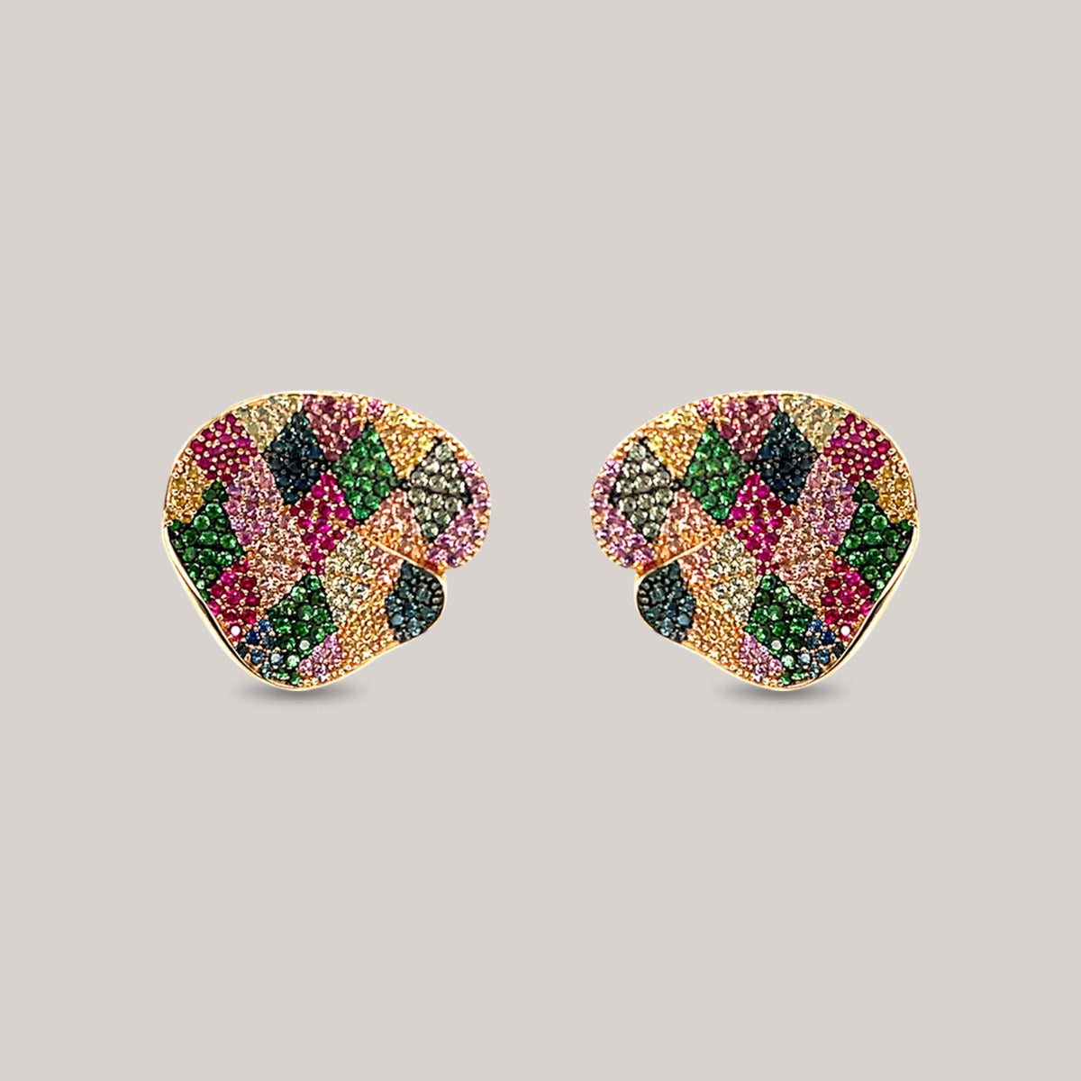 Multi Colored Diamond Earrings
