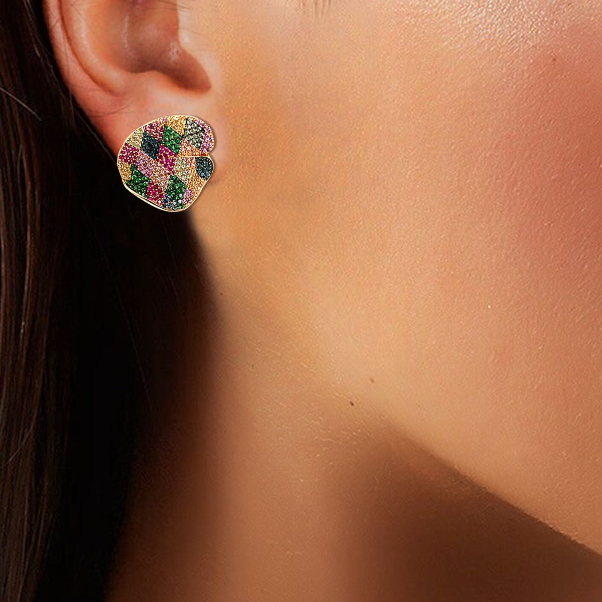 Multi Colored Diamond Earrings