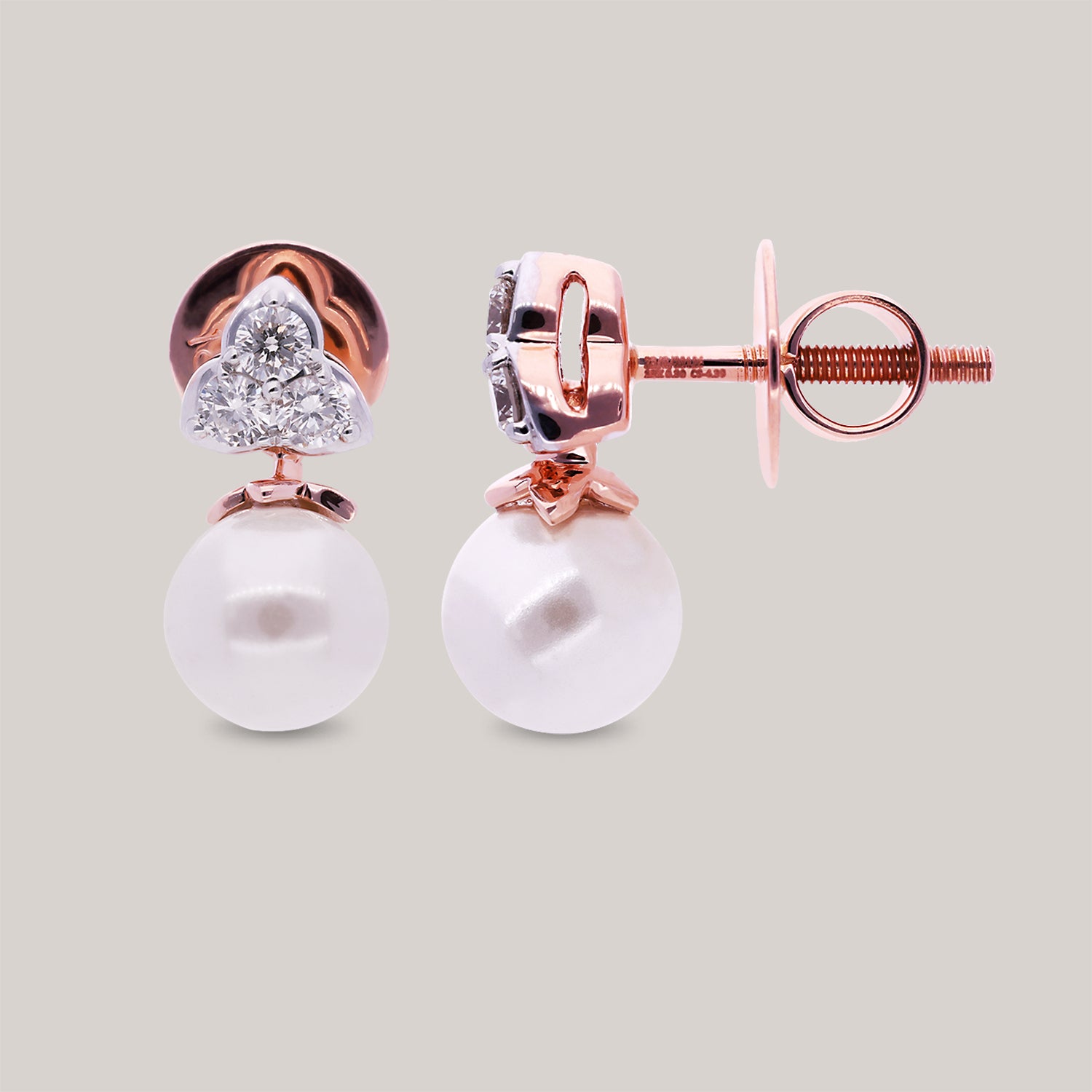 Diamondelle Pearl Diamond Earrings