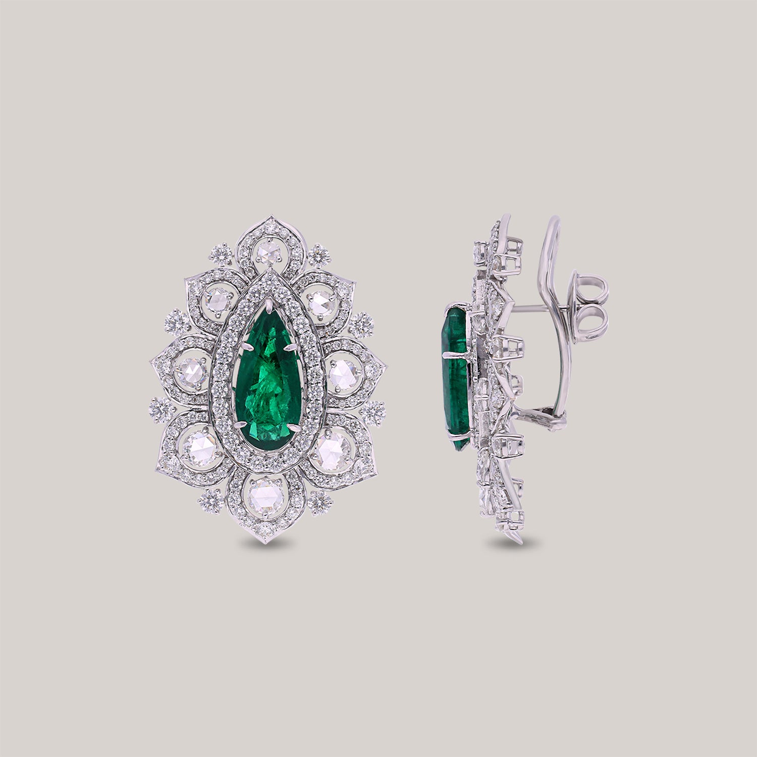Aria Emerald Diamond Earrings