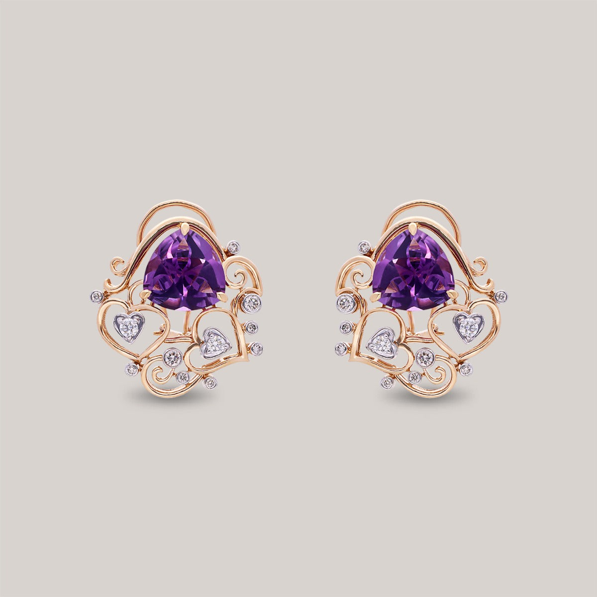 Captivating Amethyst Diamond Earrings