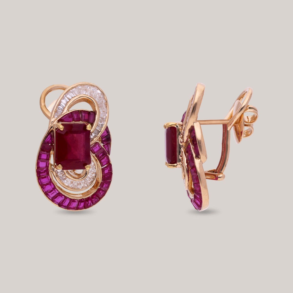 Scarlet Twirl Treasures Diamond Earrings