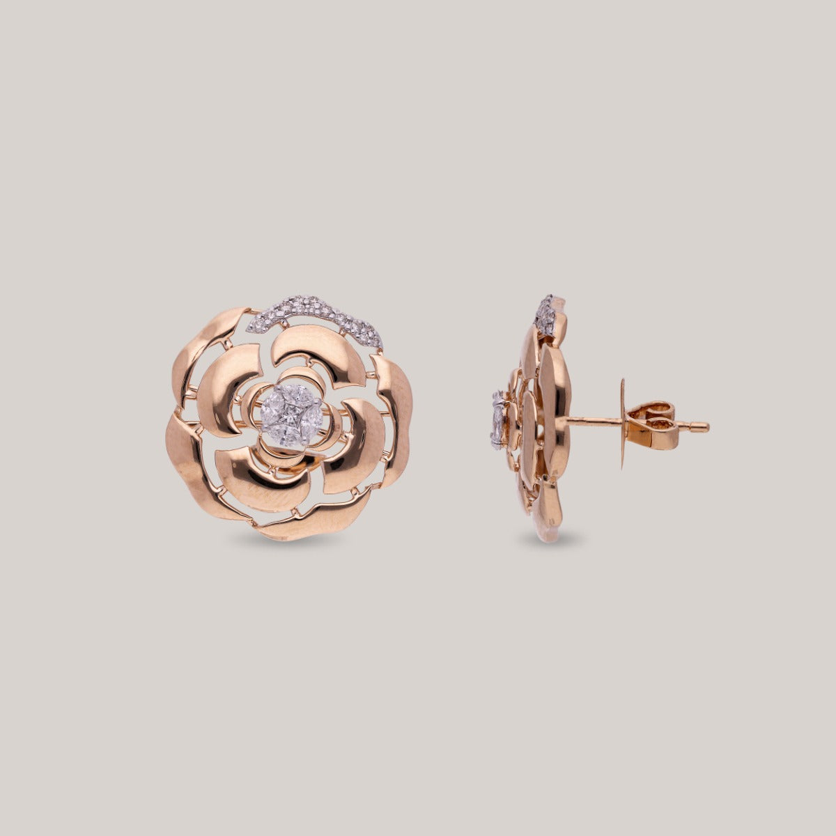 Rosebud Sparkle Diamond Earrings