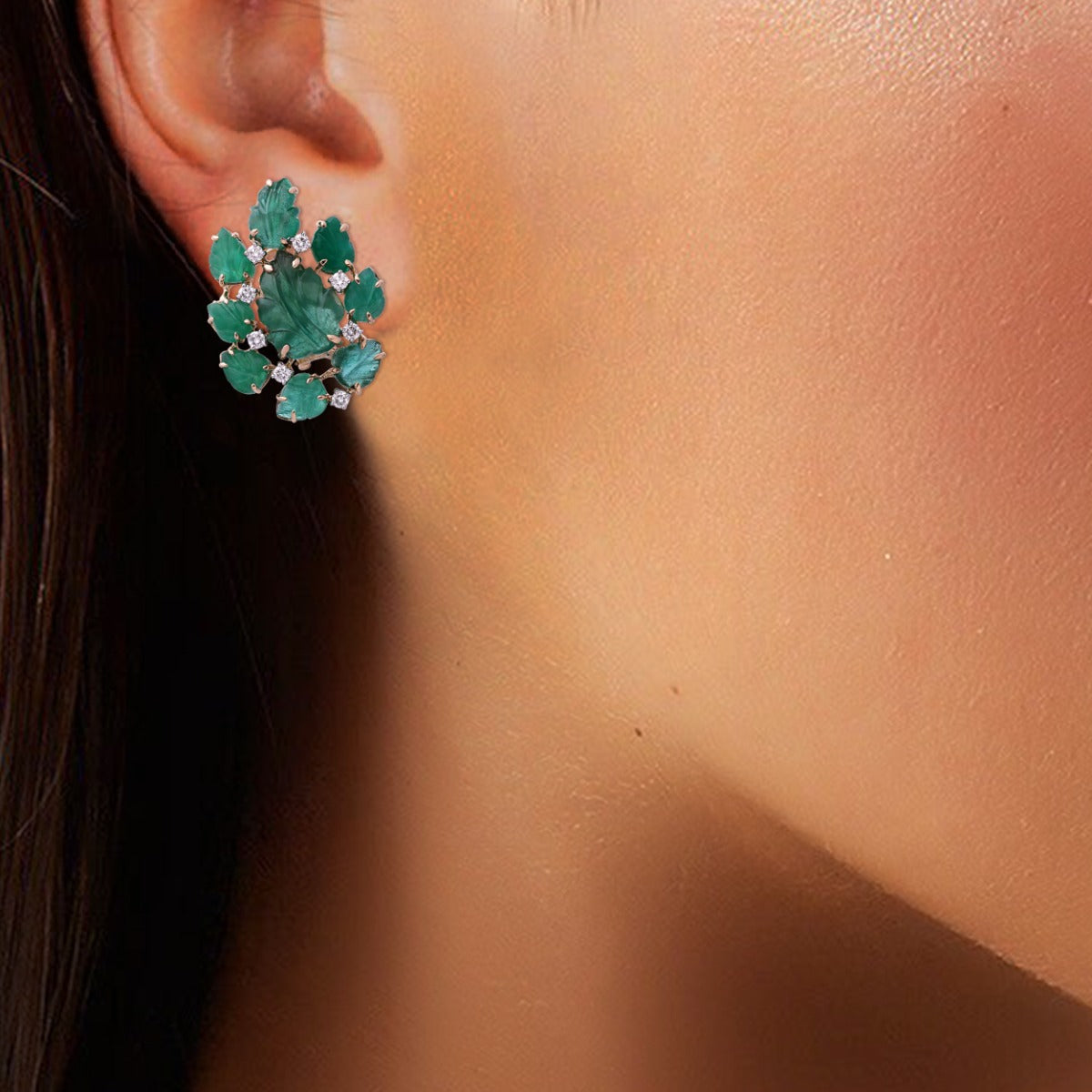 Leaf Delight Diamond Earrings