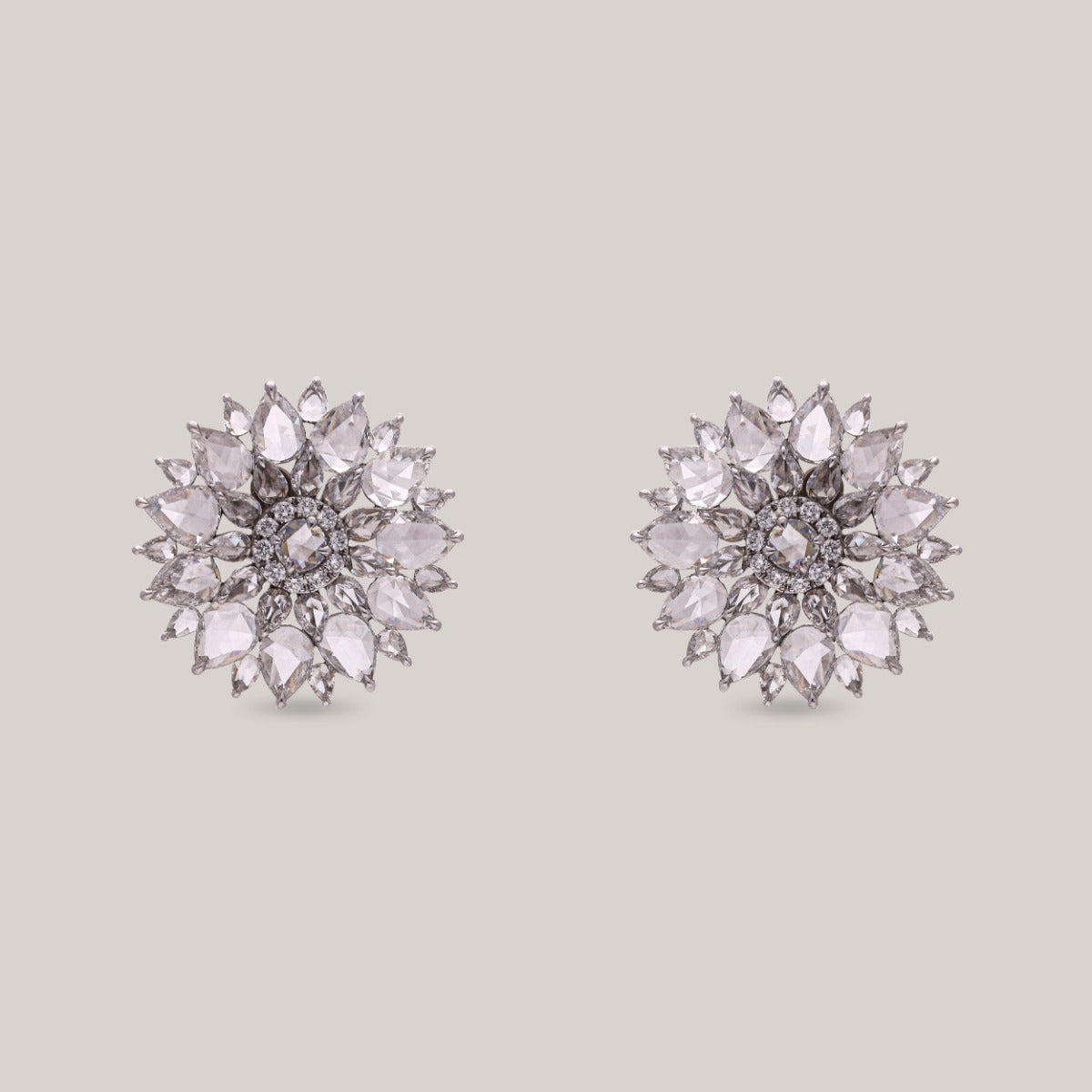 Crystal Blossom Diamond Earrings