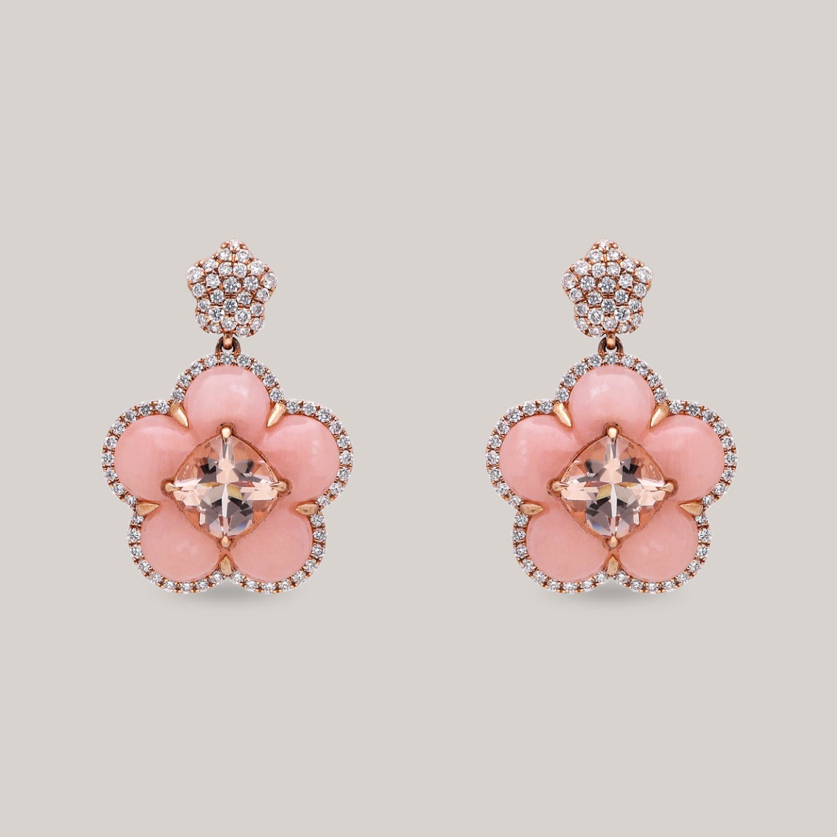 Pink Petal Glow Diamond Earrings