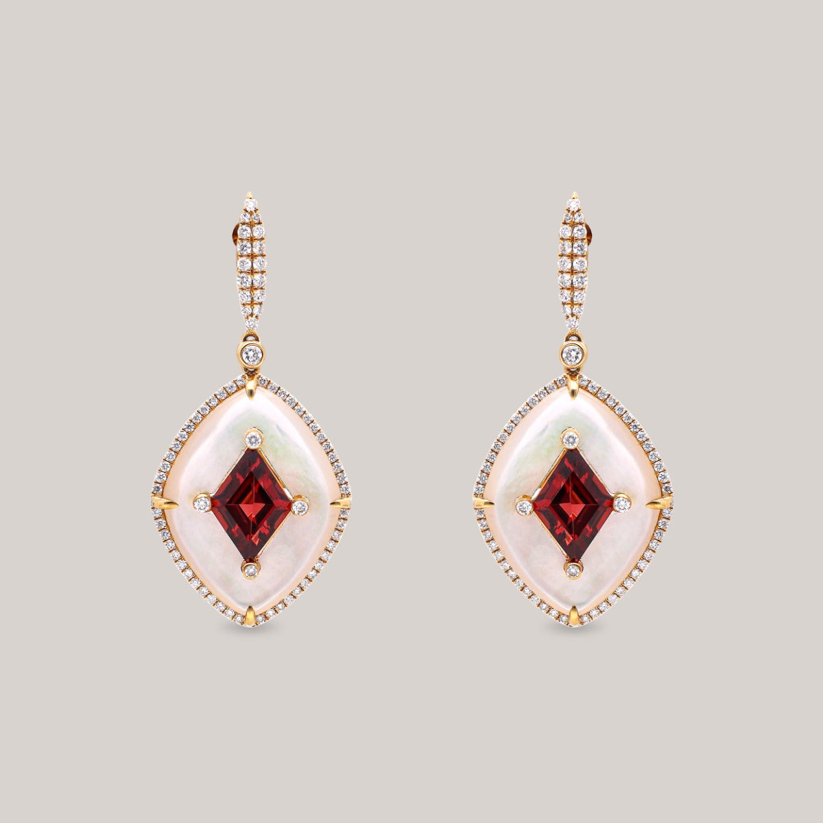 Moonlit Crimson Diamond Earrings