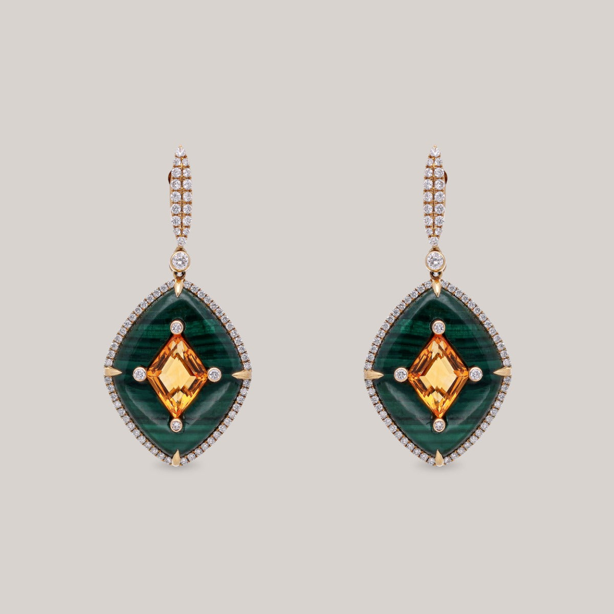 Citrine Bloom Diamond Earrings