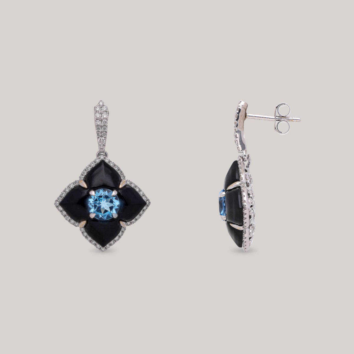 Midnight Bloom Diamond Earrings