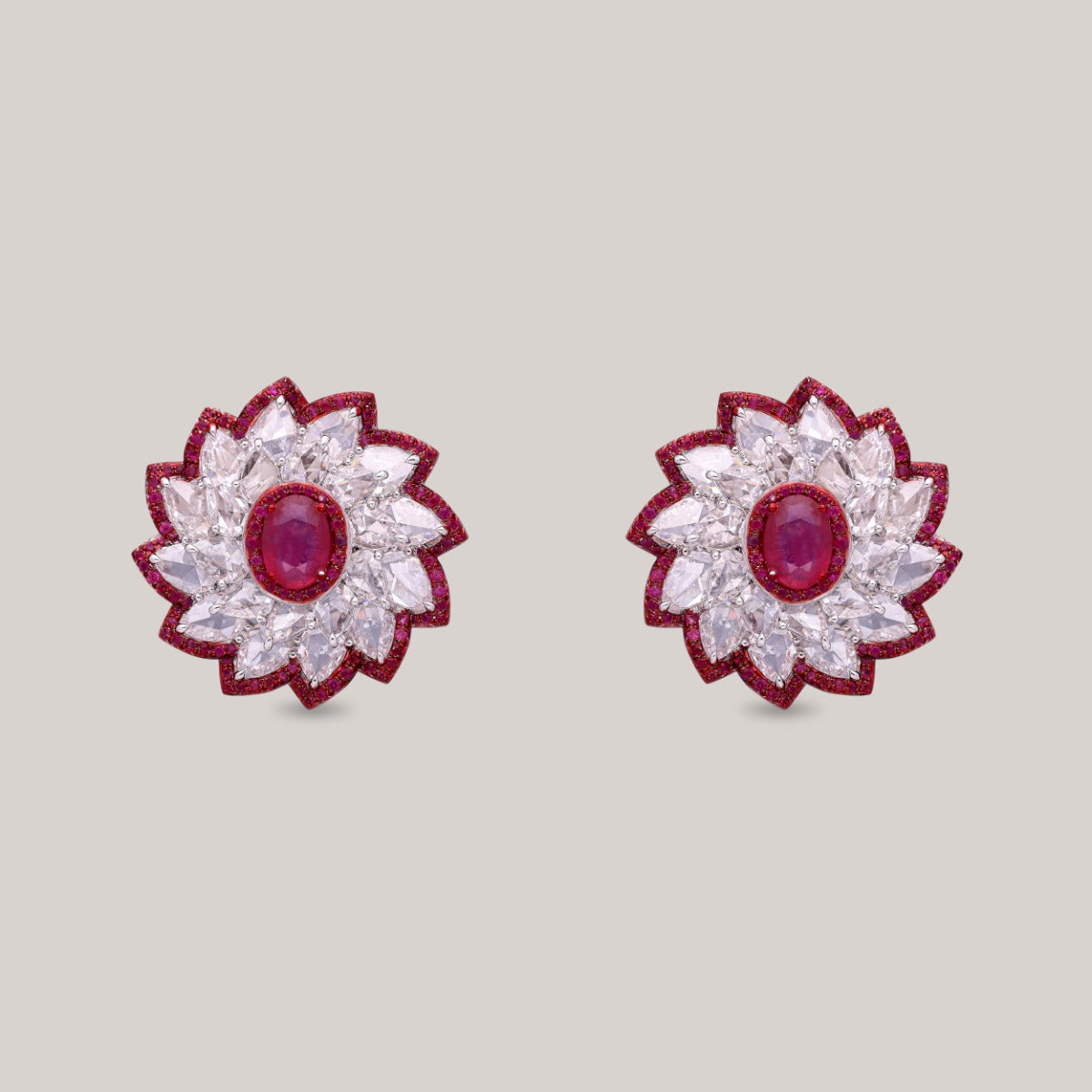 Ruby Radiance Diamond Earrings
