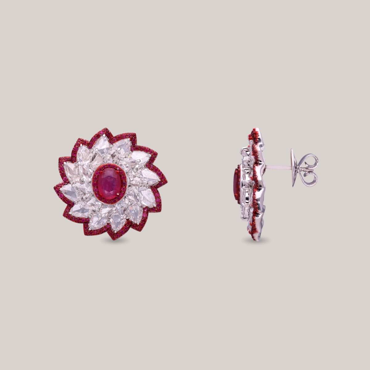 Ruby Radiance Diamond Earrings