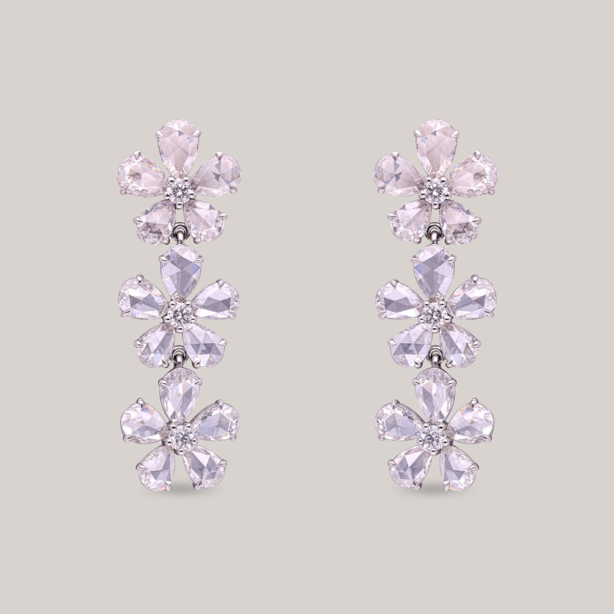 Sparkling Aura Blossoms Diamond Earrings