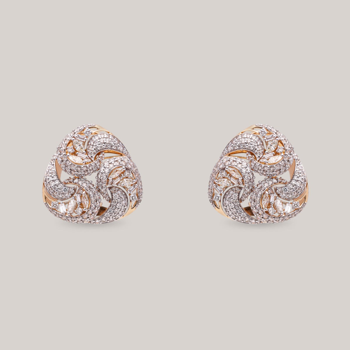 Lustrous Swirl Diamond Earrings