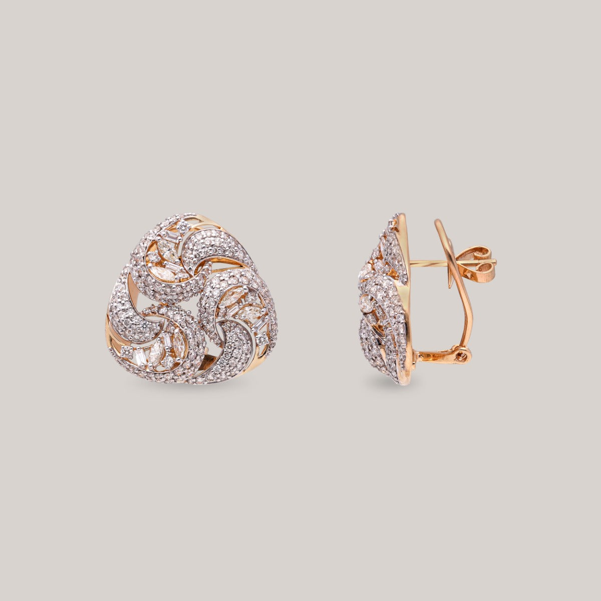 Lustrous Swirl Diamond Earrings