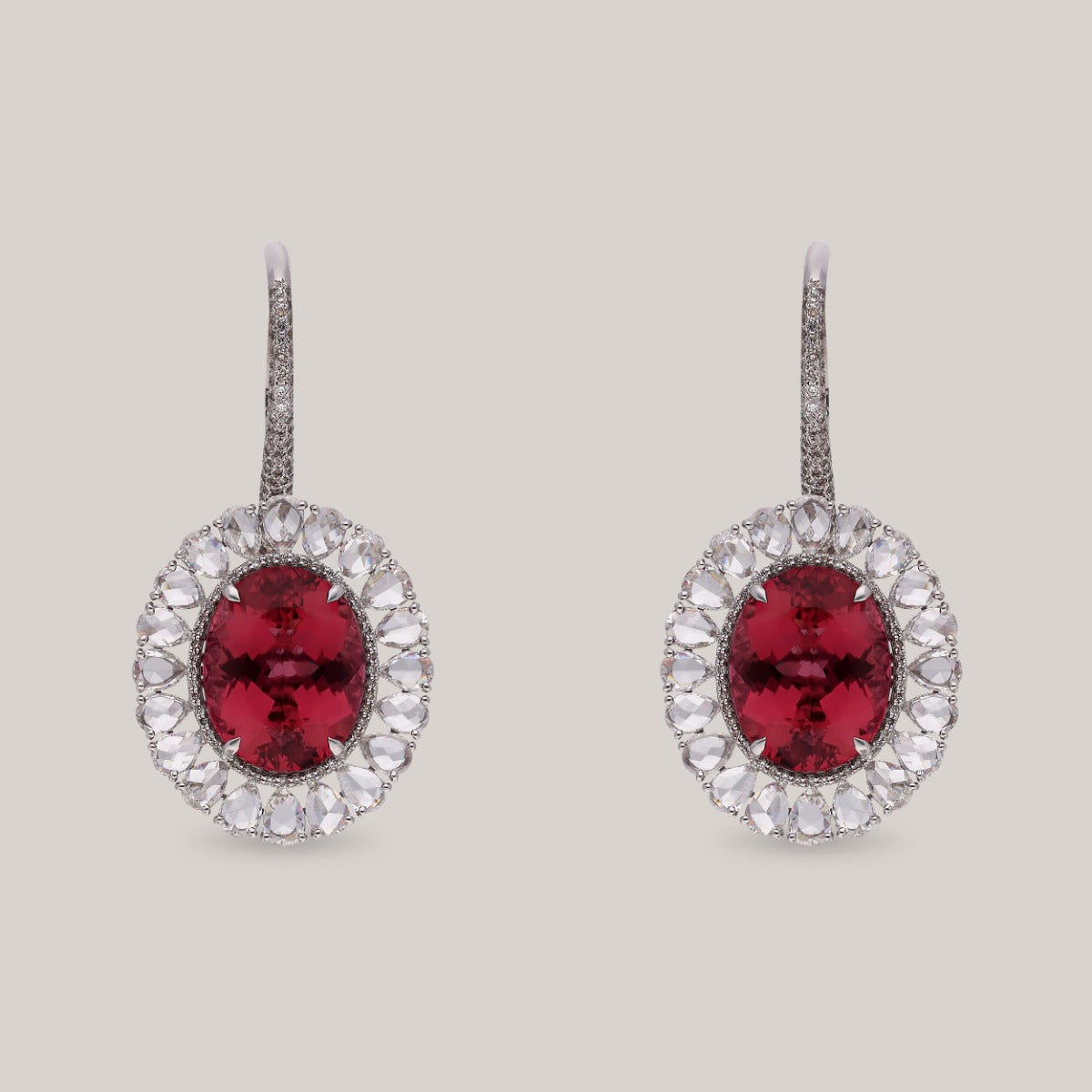 Crimson Drop Diamond Earrings