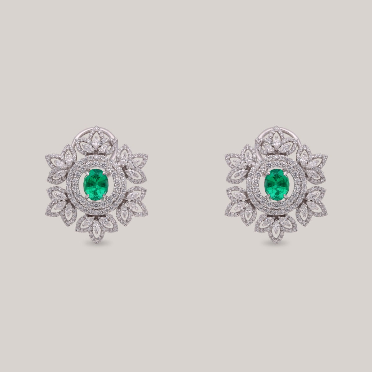 Emerald Twilight Diamond Earrings