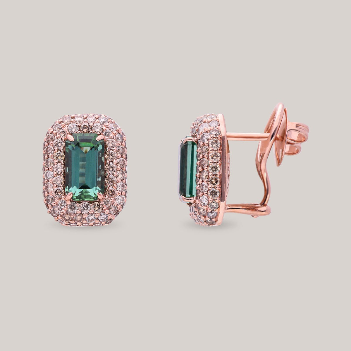 Green Glint Diamond Earrings