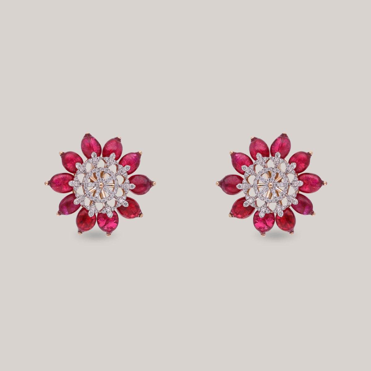 Starlight Tourmaline Cluster Diamond Earrings