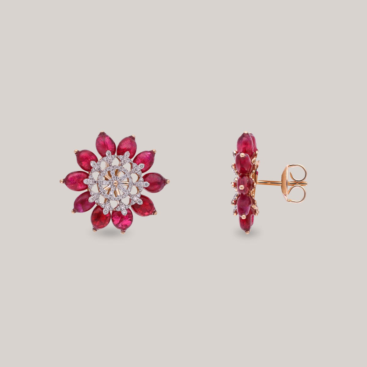 Starlight Tourmaline Cluster Diamond Earrings