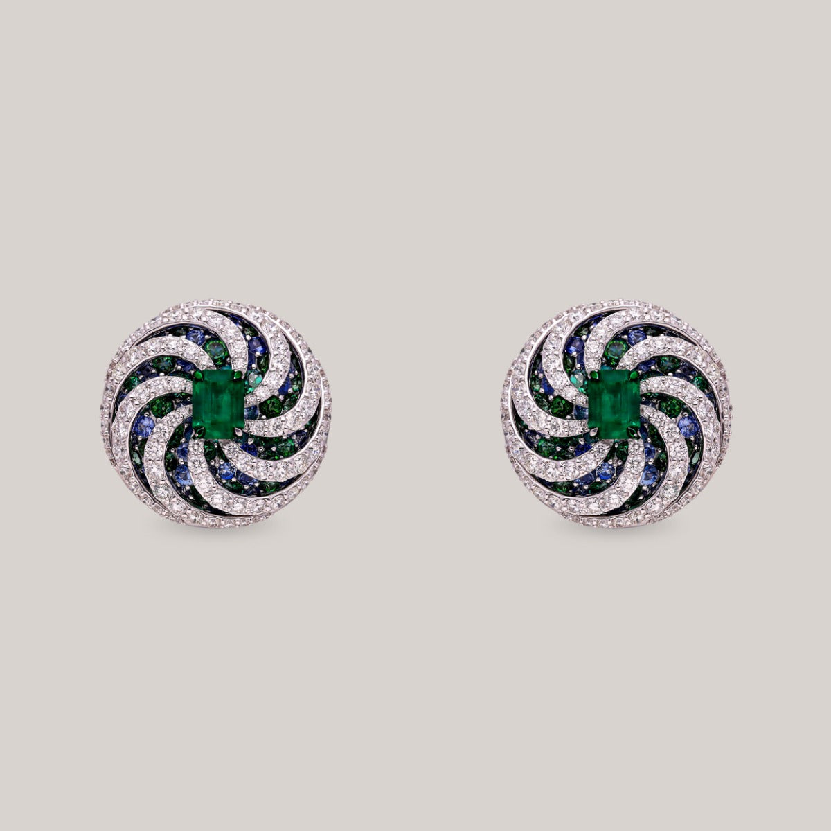 Emerald Galaxy Diamond Earrings