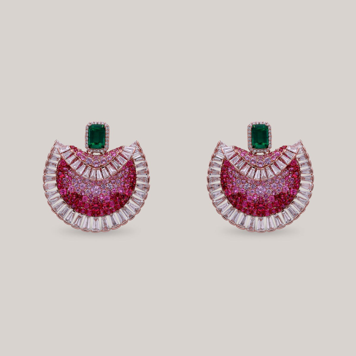 Emerald Moonrise Diamond Earrings