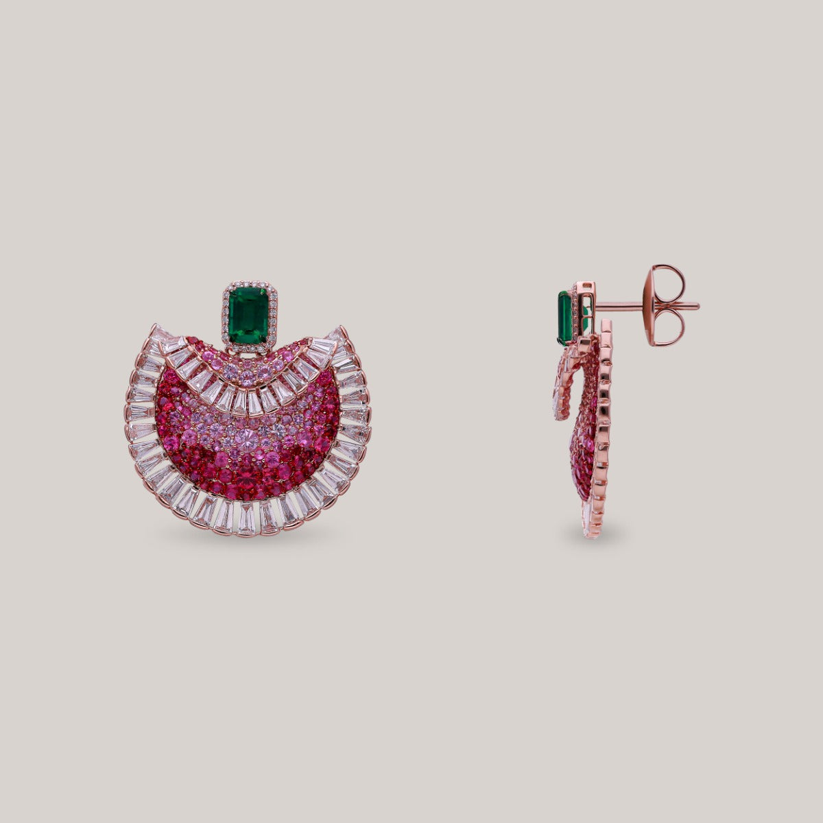 Emerald Moonrise Diamond Earrings