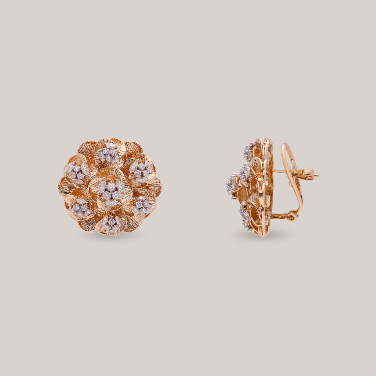 Gardenia Cluster Diamond Earrings