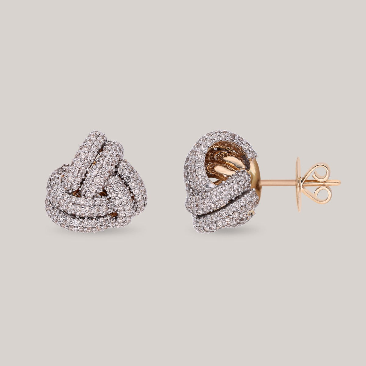 Sculptural Knot Diamond Earrings