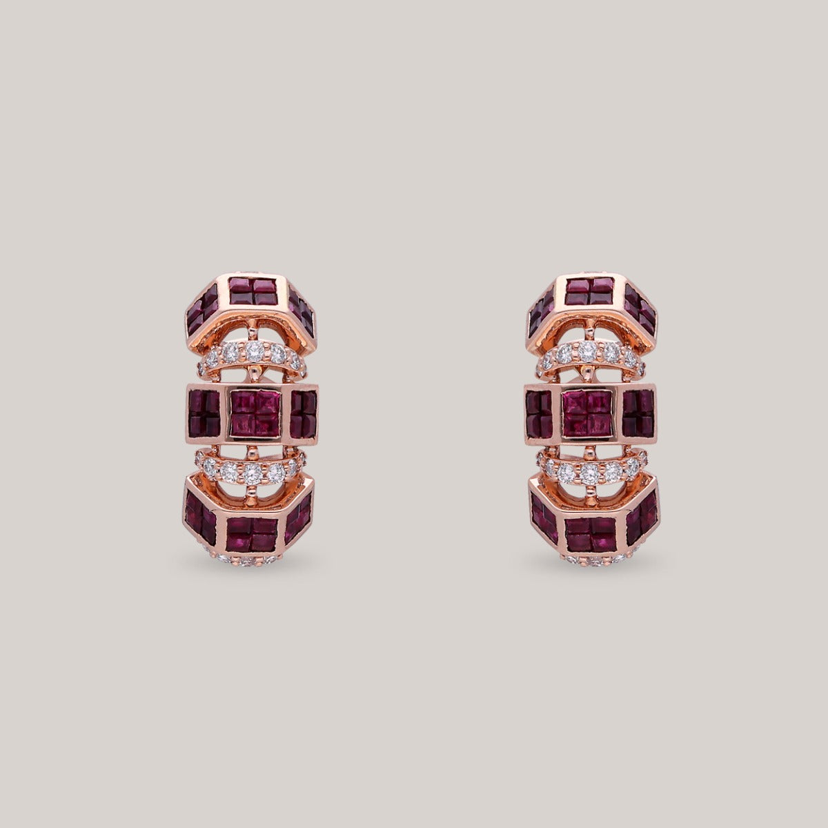 Ruby Royale Diamond Earrings
