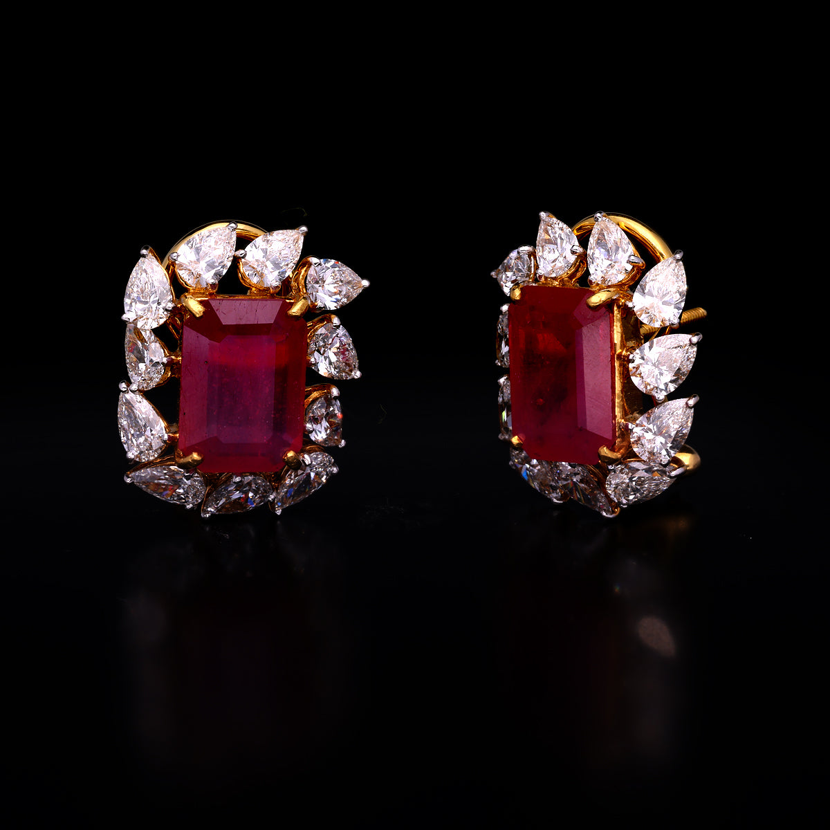 Starry Floral Gemstone Diamond Earrings