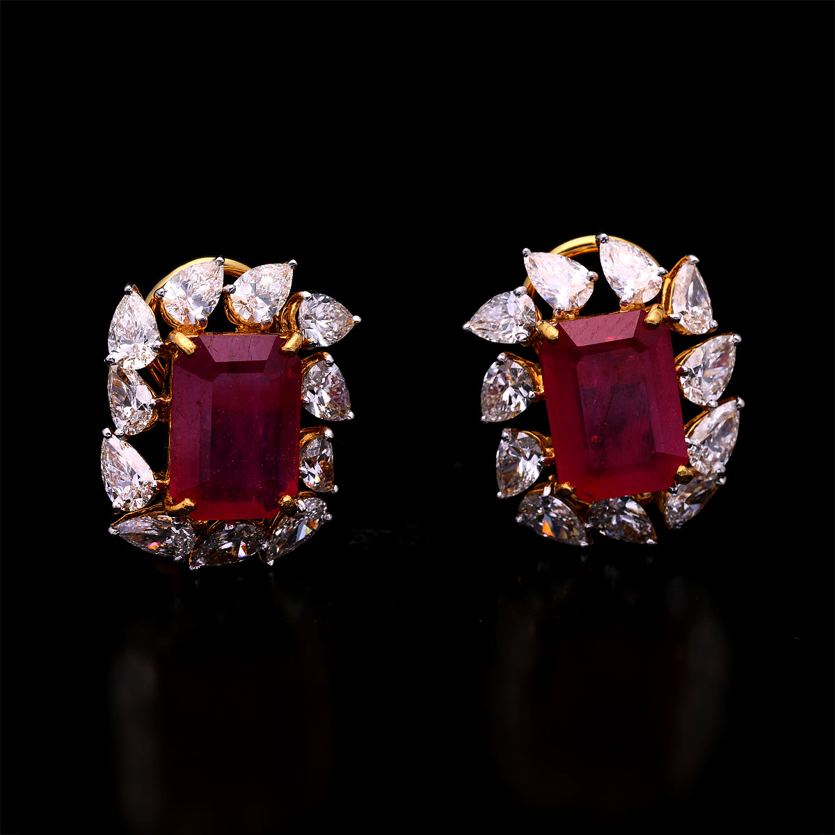 Starry Floral Gemstone Diamond Earrings