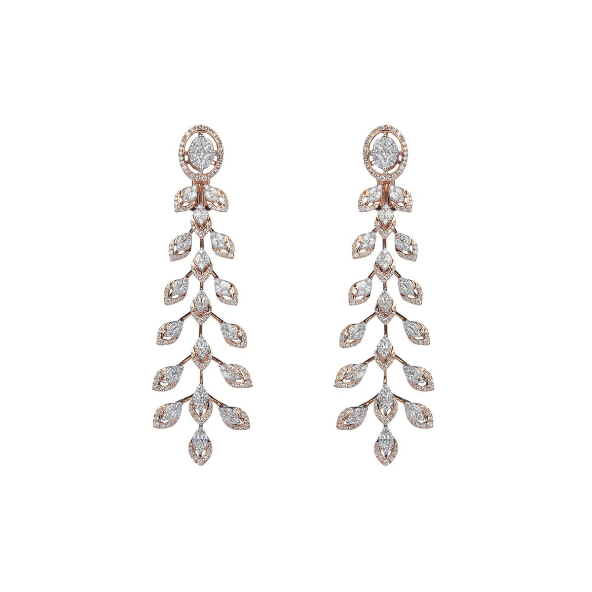 Petals Drop Diamond Earrings