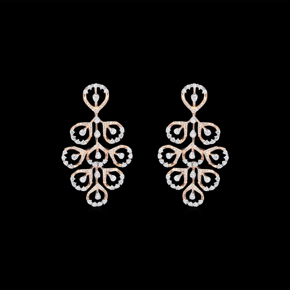 Glittering Petals Diamond Earrings