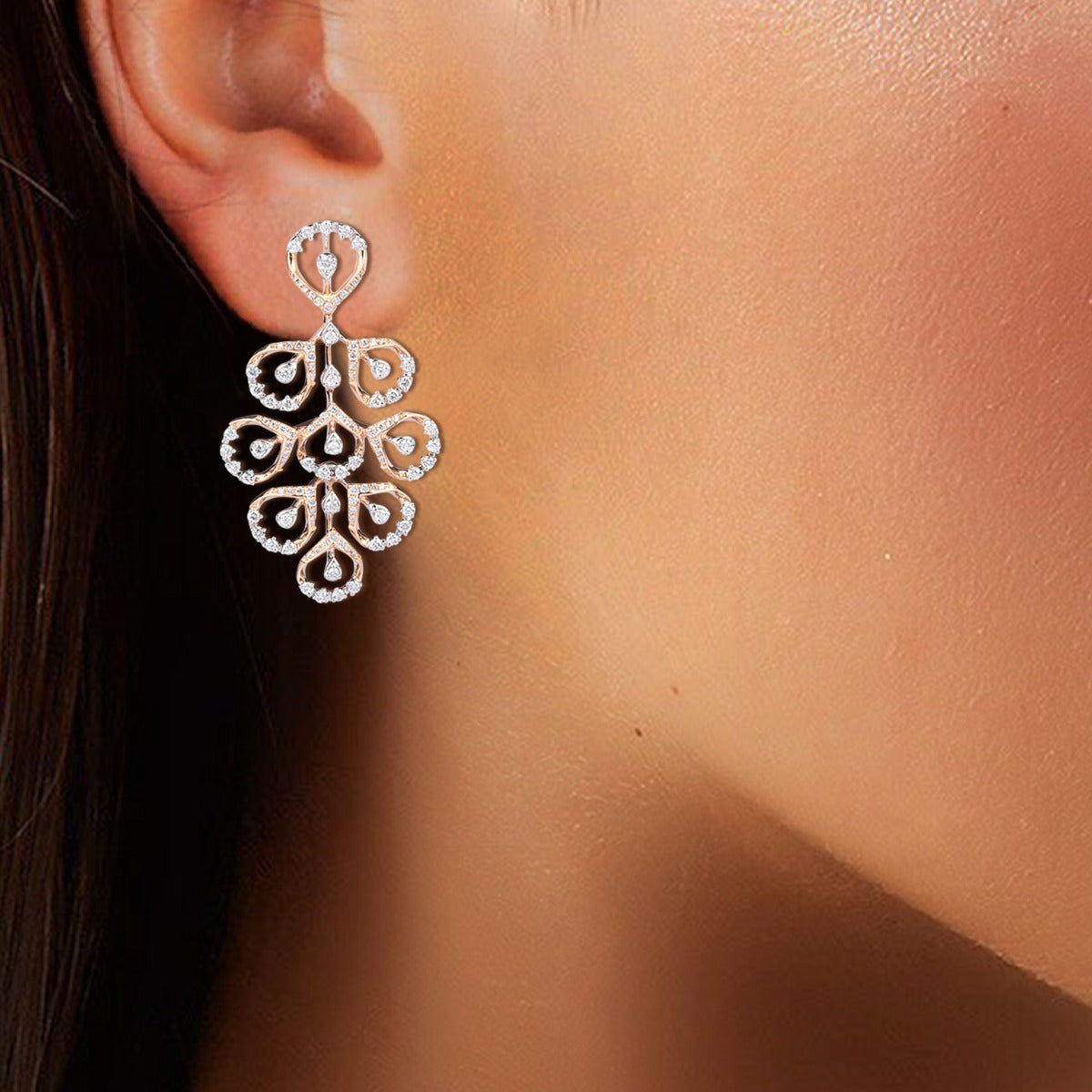 Glittering Petals Diamond Earrings