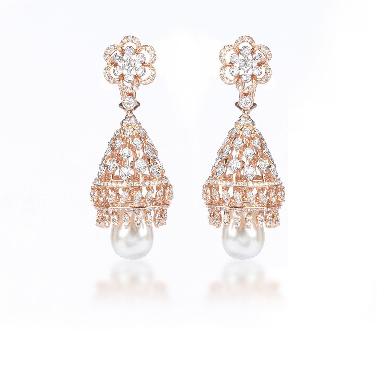 Trio Floret Diamond Jhumka