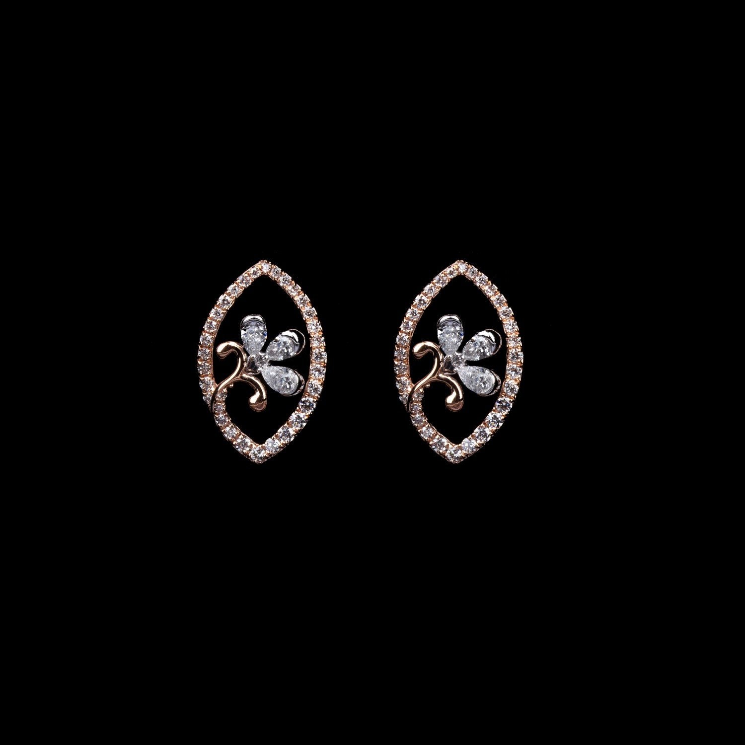 Tranquil Leaf Diamond Earrings