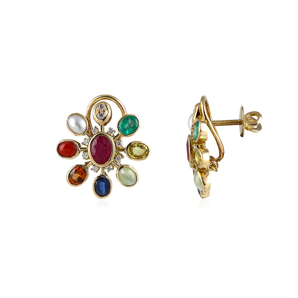Varied Stone Diamond Earrings