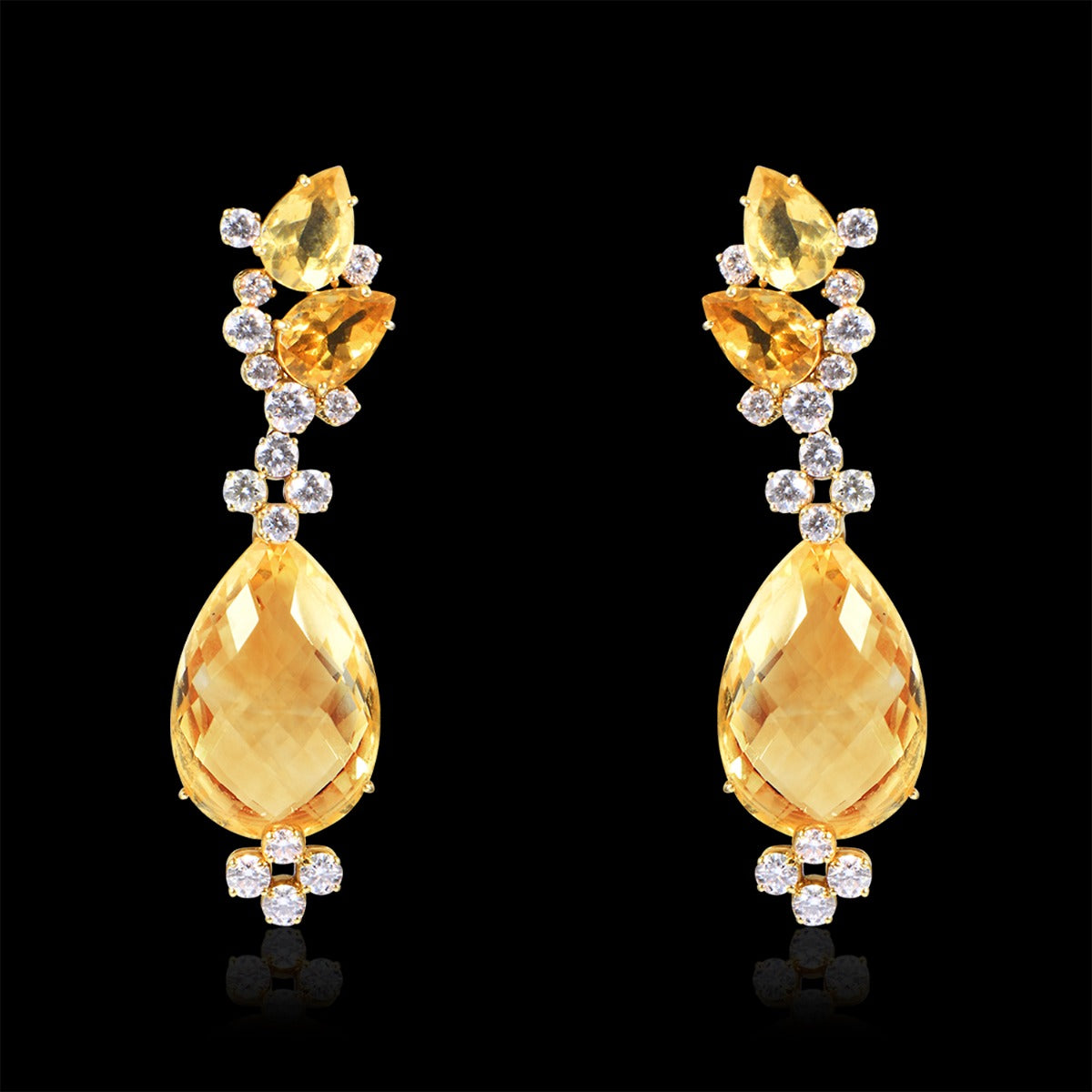 Yellow Glow Stone Diamond Earrings