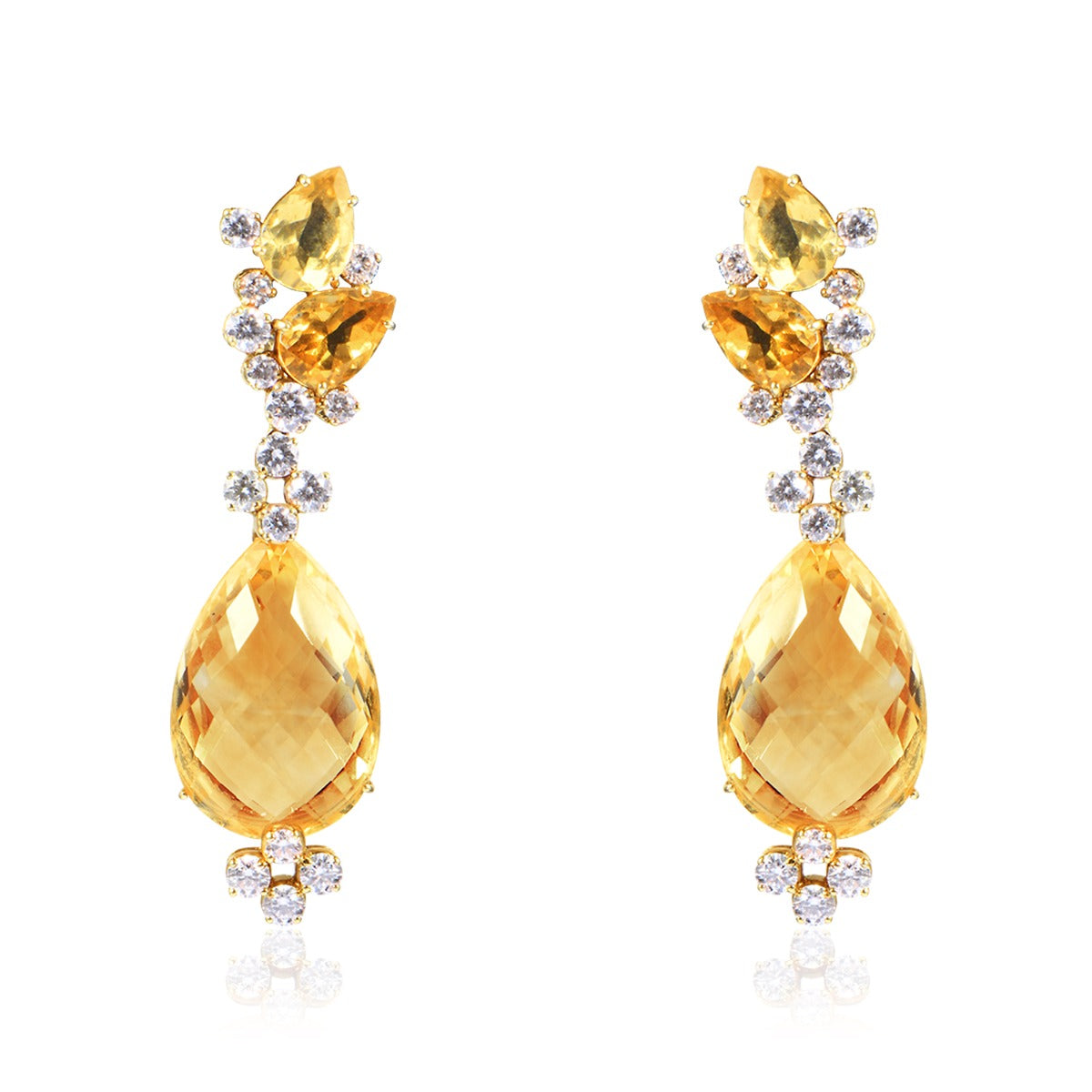 Yellow Glow Stone Diamond Earrings